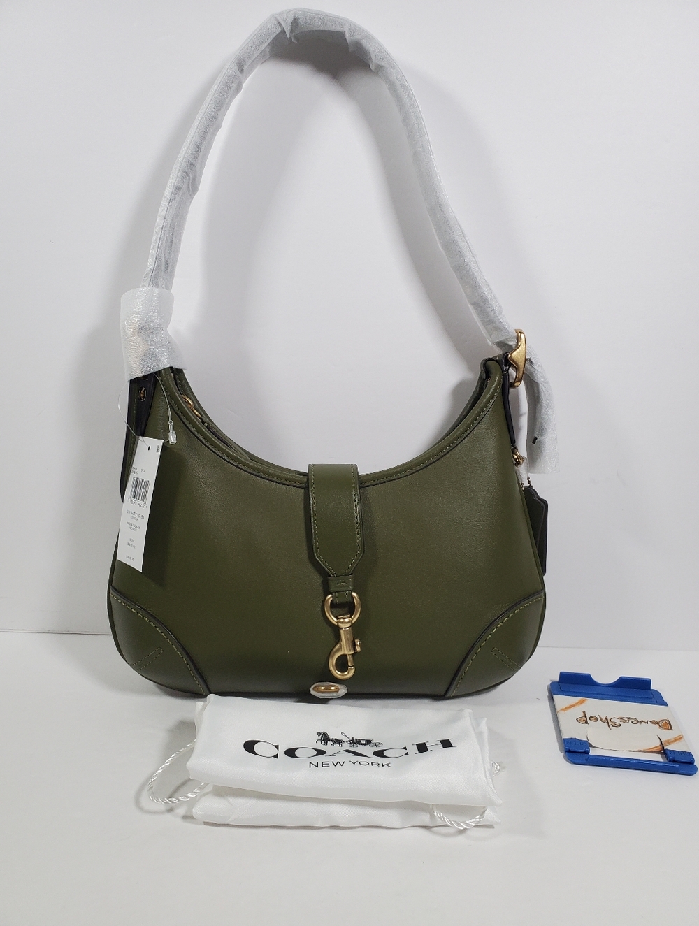 Coach Hamptons HoBo Bag in Brass/Olive Glovetanned Leather NWT